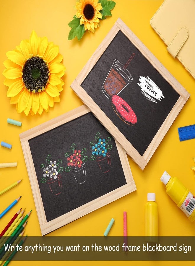Harloon 12 Pcs 10.5" x 8.5" Framed Chalkboard Bulk Double Sided Wood Tabletop Small Chalkboard Signs Mini Blackboard Classroom School Supplies for Party Home Office Craft Birthday Wall Menu Food - Image 3